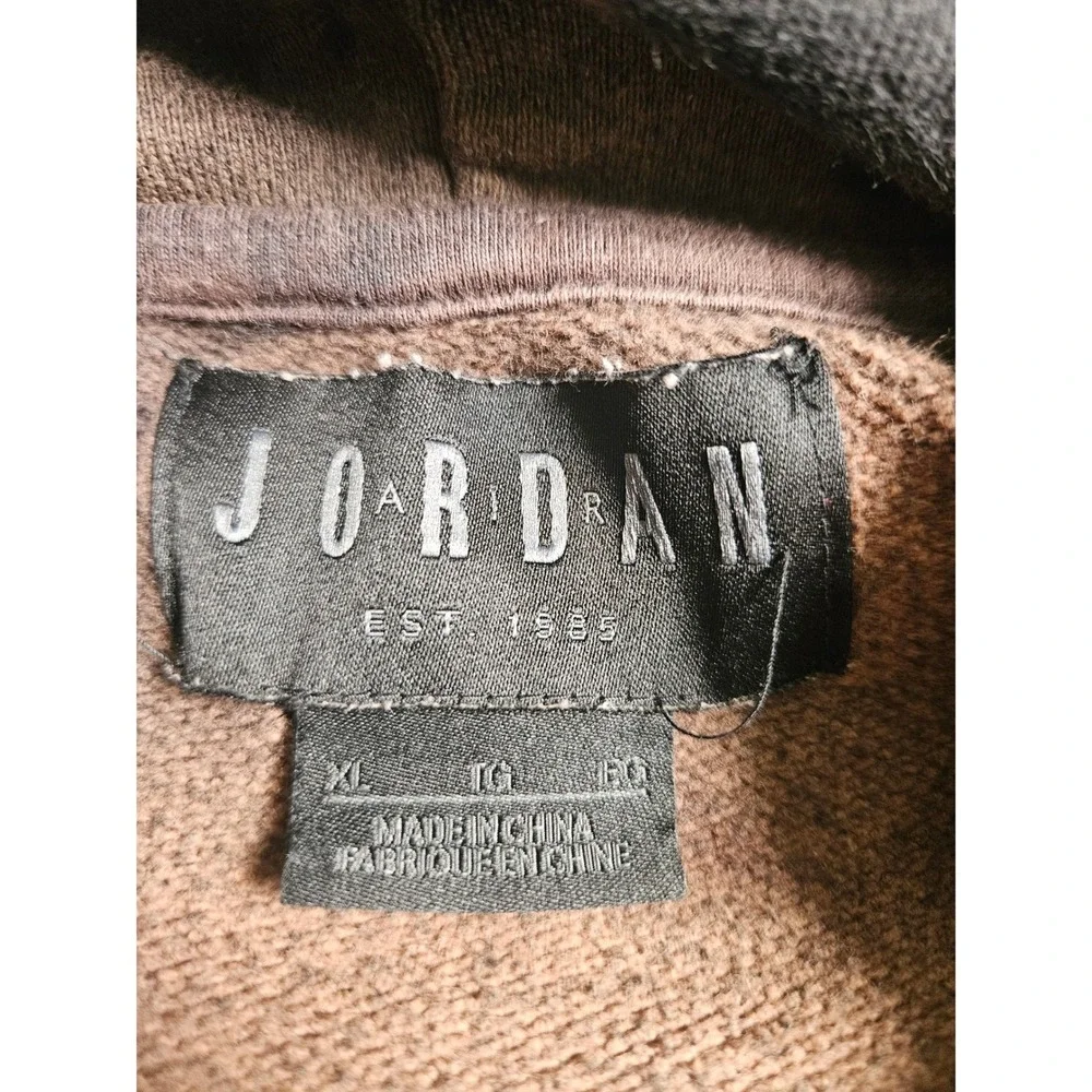 Jordan 72-10 Split Acid Wash Hoodie Mens XL Brown Cream Michael Jordan Jumpman